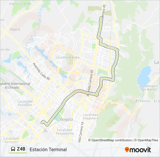Z4B Bus Line Map