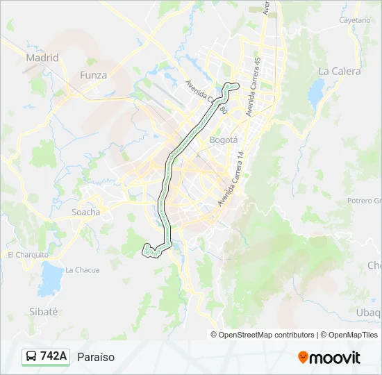 742A Bus Line Map