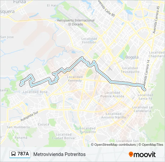 787A Bus Line Map