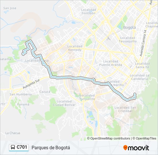 Mapa de C701 de SITP