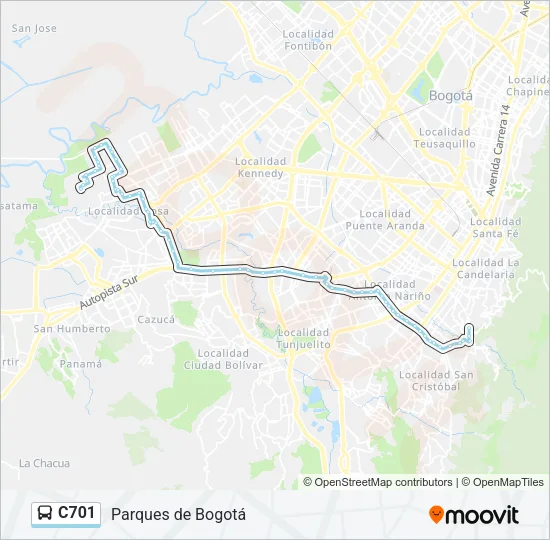 C701 Bus Line Map