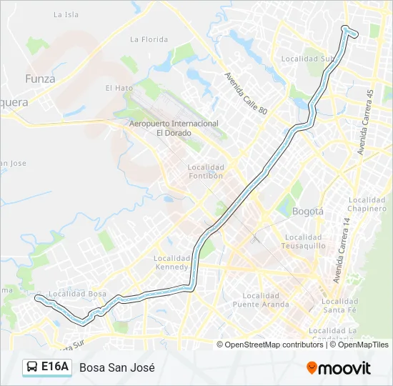 E16A Bus Line Map