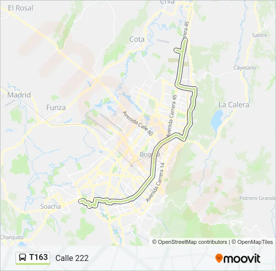 T163 Bus Line Map