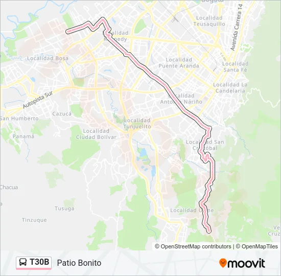 T30B Bus Line Map