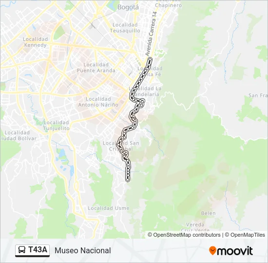 T43A Bus Line Map