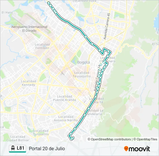 L81 Cable Car Line Map