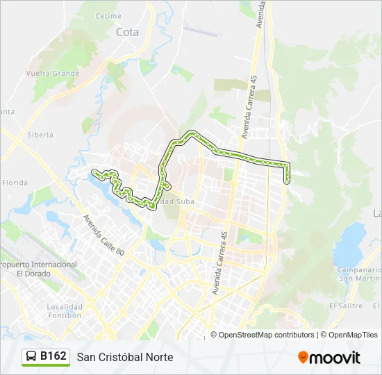 B162 Bus Line Map