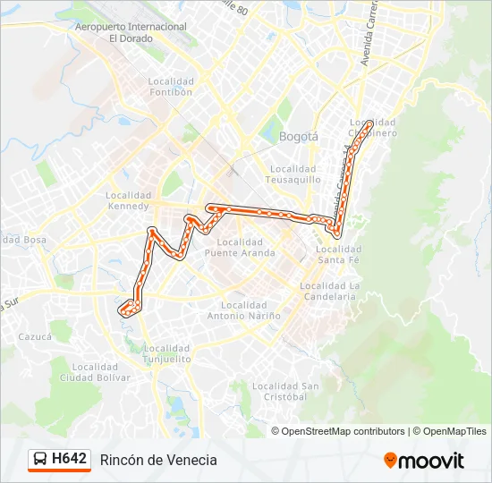 H642 Bus Line Map