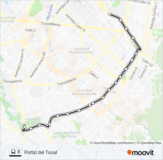 3 Transmilenio Line Map