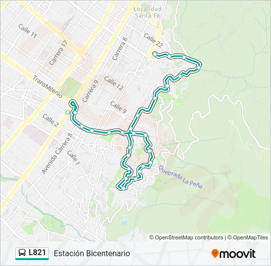 L821 Bus Line Map