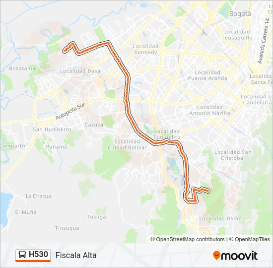 H530 Bus Line Map