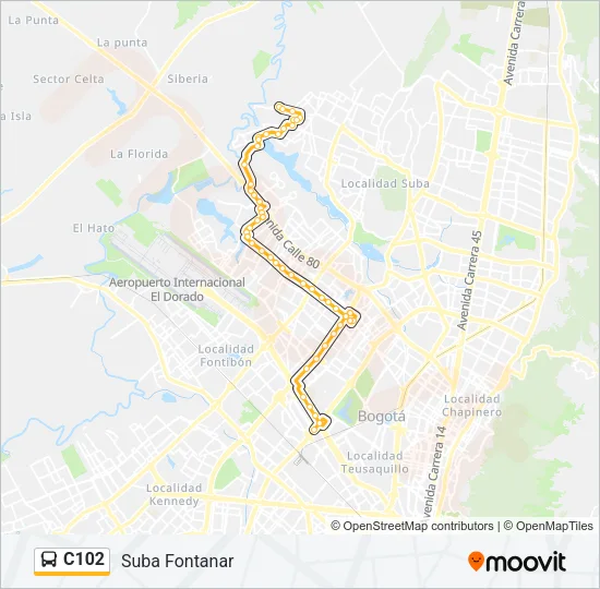 C102 Bus Line Map