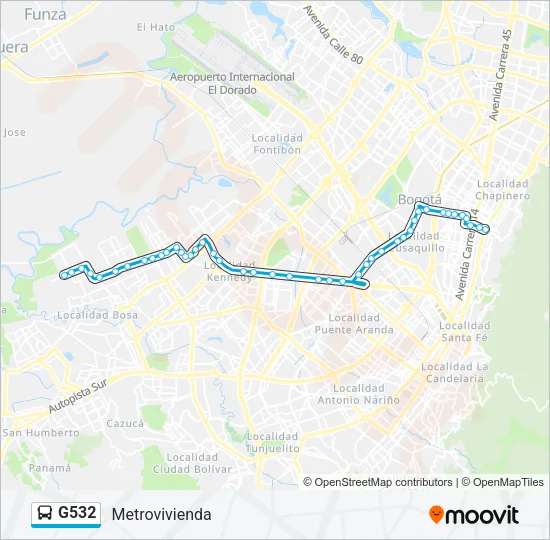 G532 Bus Line Map