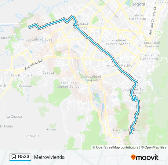 G533 Bus Line Map