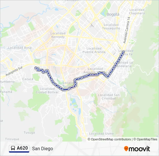 A620 Bus Line Map
