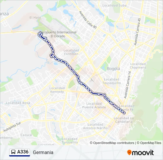 A336 Bus Line Map