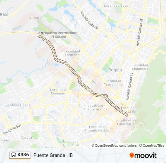 K336 Bus Line Map