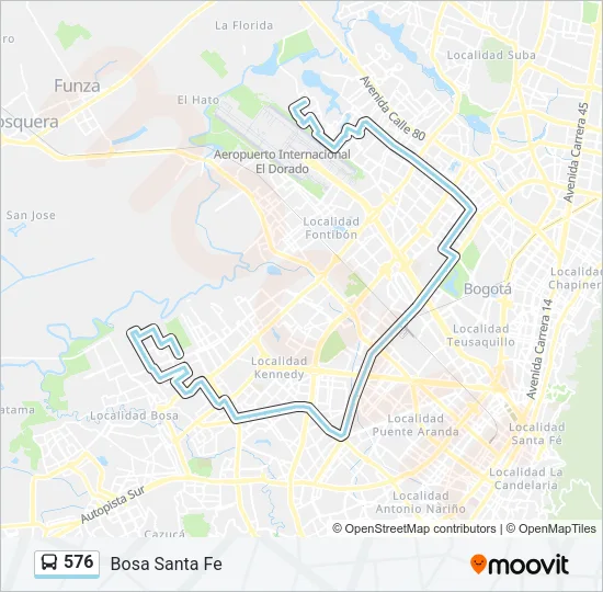 576 Bus Line Map