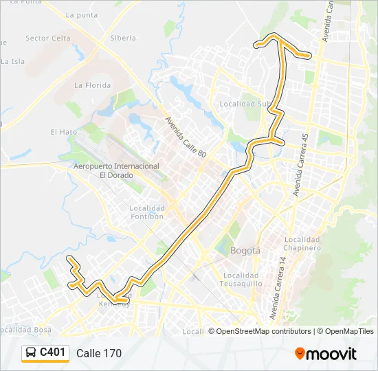 C401 Bus Line Map