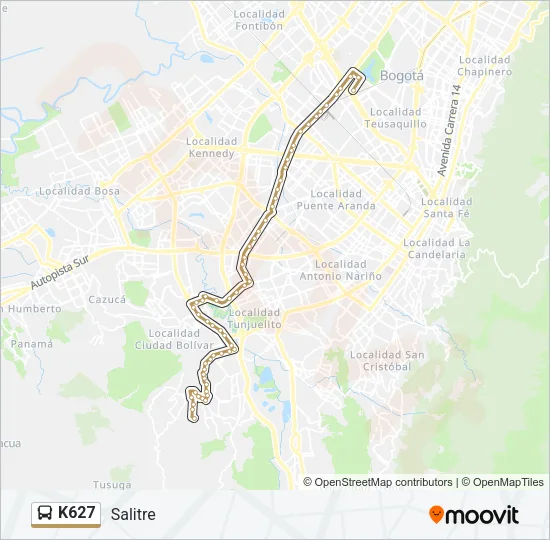 K627 Bus Line Map
