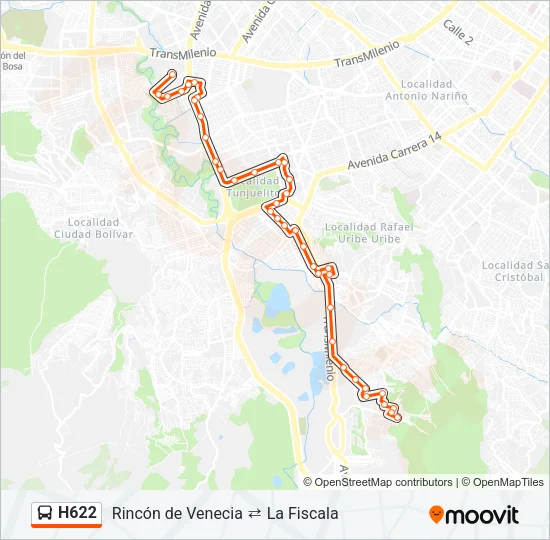 H622 Bus Line Map