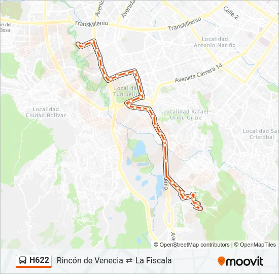 H622 Bus Line Map