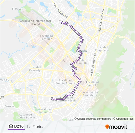 D216 Bus Line Map