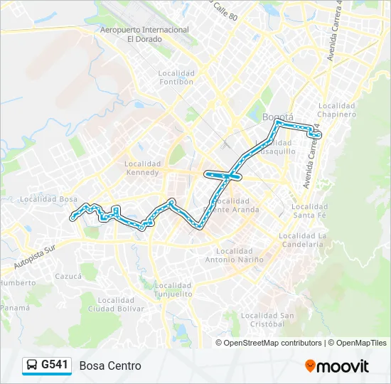 G541 Bus Line Map