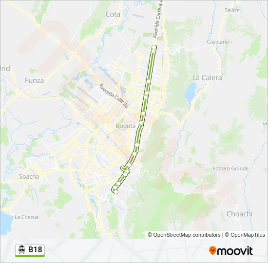 B18 Cable Car Line Map