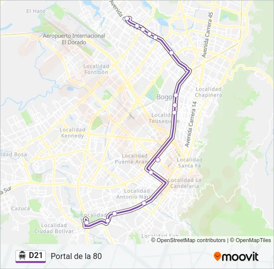 D21 Cable Car Line Map