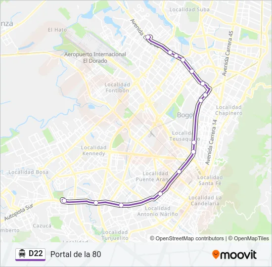 D22 Cable Car Line Map