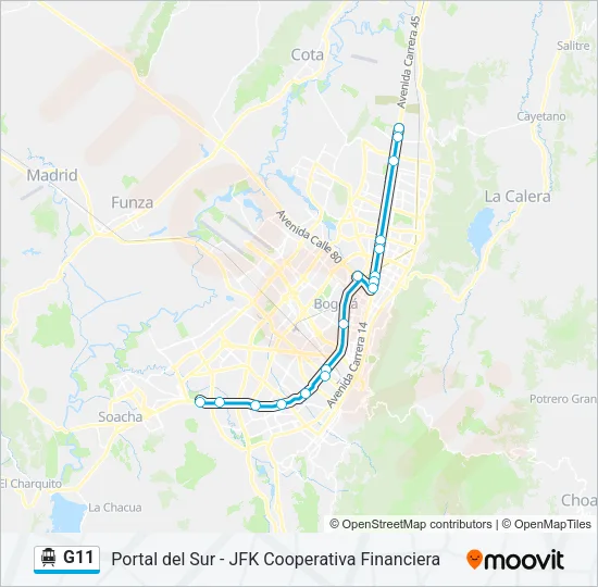 G11 Cable Car Line Map