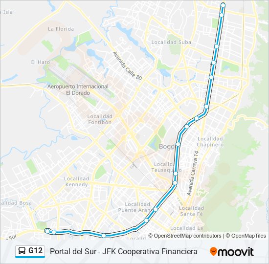 G12 Transmilenio Line Map