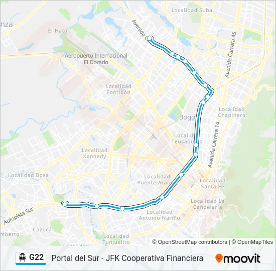 G22 Cable Car Line Map