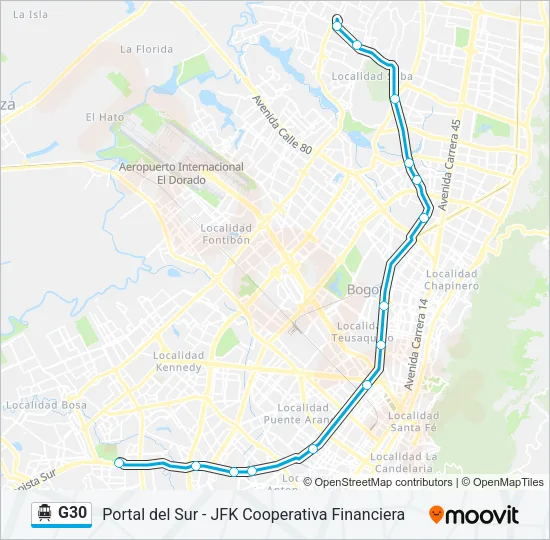 G30 Cable Car Line Map