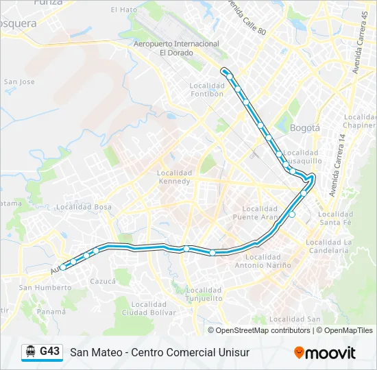 G43 Cable Car Line Map