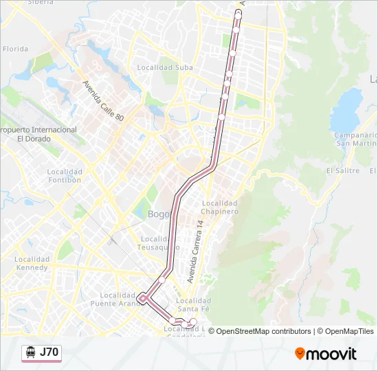 J70 Cable Car Line Map