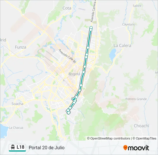 L18 Cable Car Line Map