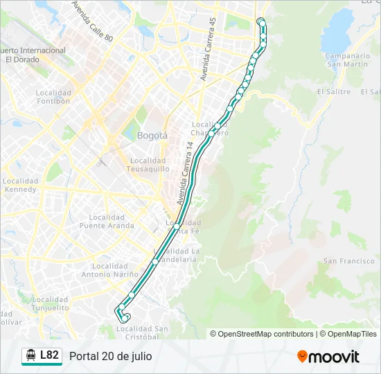 L82 Cable Car Line Map
