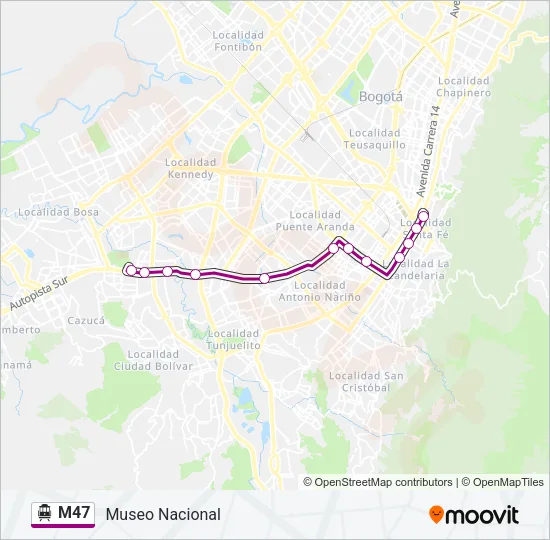 M47 Cable Car Line Map