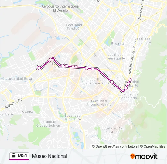 M51 Cable Car Line Map