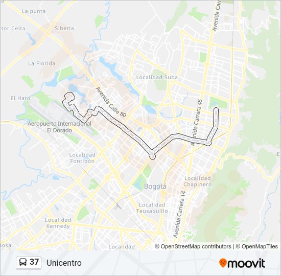 37 Bus Line Map