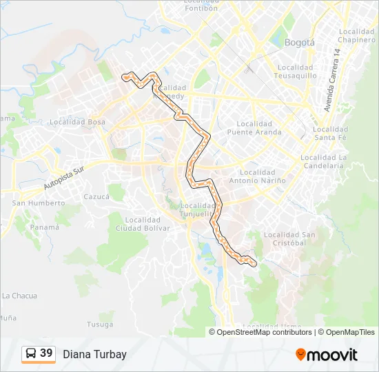 39 Bus Line Map