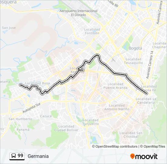 99 Bus Line Map