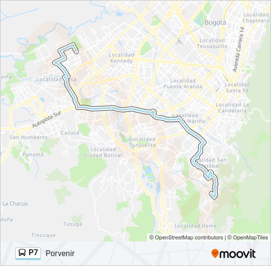 Mapa de P7 de autobús