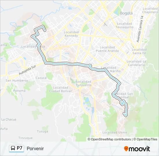 P7 Bus Line Map