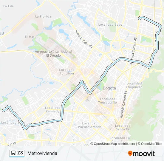 Z8 Bus Line Map