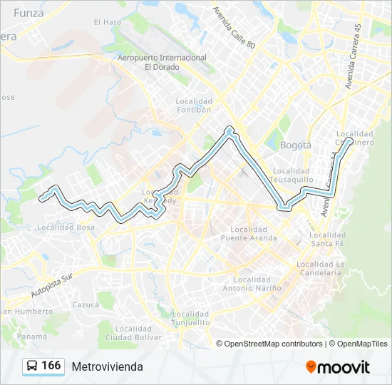 166 Bus Line Map