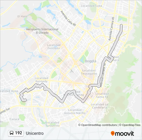 192 Bus Line Map