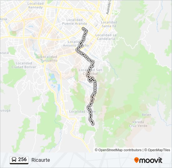 Mapa de 256 de autobús